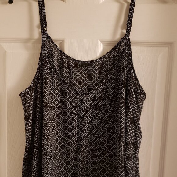 Black and White Dotted Circle Cami Adjustable Strap Camisole Top 3X Worthington - Picture 1 of 7